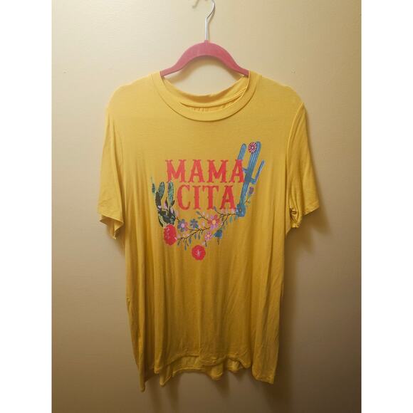 Mamacita Spanish mama yellow tee flowers floral t-shirt! - Picture 2 of 5